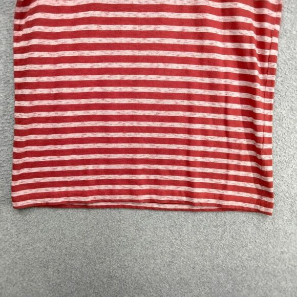 Madewell Cozy Slub Ted Striped Shirt Wmns Sz M Red Heathered Striped 3/4 Sleeve - Picture 3 of 12